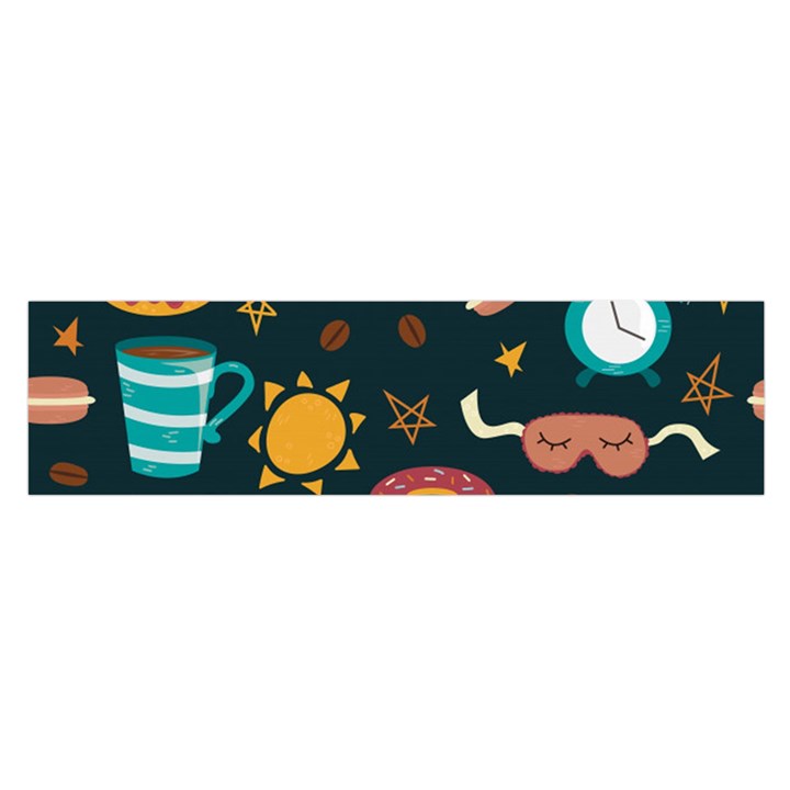 Seamless-pattern-with-breakfast-symbols-morning-coffee Oblong Satin Scarf (16  x 60 )