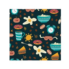 Seamless-pattern-with-breakfast-symbols-morning-coffee Square Satin Scarf (30  X 30 ) by uniart180623