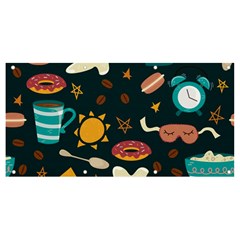 Seamless-pattern-with-breakfast-symbols-morning-coffee Banner And Sign 8  X 4  by uniart180623