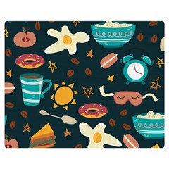 Seamless-pattern-with-breakfast-symbols-morning-coffee Premium Plush Fleece Blanket (medium) by uniart180623