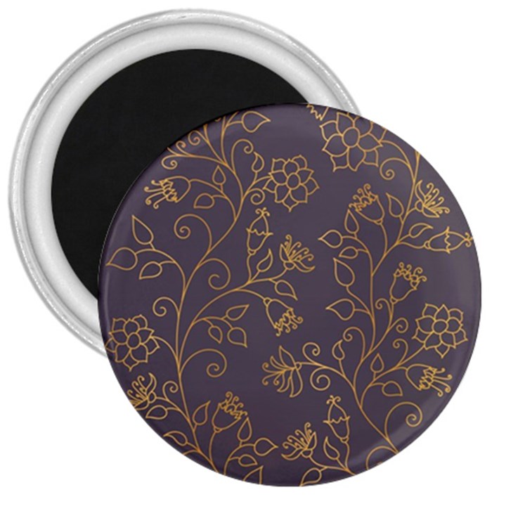 Seamless-pattern-gold-floral-ornament-dark-background-fashionable-textures-golden-luster 3  Magnets