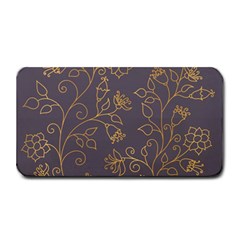 Seamless-pattern-gold-floral-ornament-dark-background-fashionable-textures-golden-luster Medium Bar Mat by uniart180623