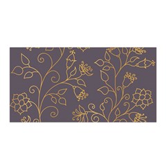 Seamless-pattern-gold-floral-ornament-dark-background-fashionable-textures-golden-luster Satin Wrap 35  X 70  by uniart180623