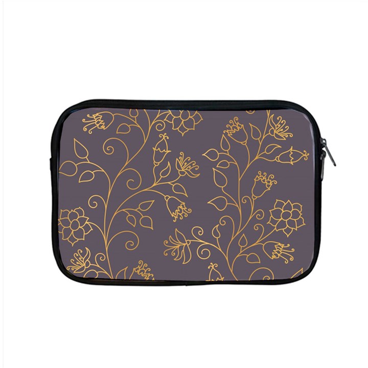 Seamless-pattern-gold-floral-ornament-dark-background-fashionable-textures-golden-luster Apple MacBook Pro 15  Zipper Case