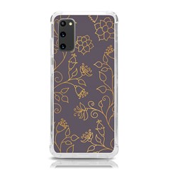 Seamless-pattern-gold-floral-ornament-dark-background-fashionable-textures-golden-luster Samsung Galaxy S20 6 2 Inch Tpu Uv Case by uniart180623