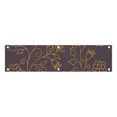 Seamless-pattern-gold-floral-ornament-dark-background-fashionable-textures-golden-luster Banner And Sign 4  X 1 