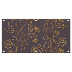 Seamless-pattern-gold-floral-ornament-dark-background-fashionable-textures-golden-luster Banner And Sign 4  X 2  by uniart180623