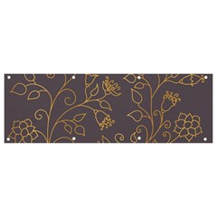 Seamless-pattern-gold-floral-ornament-dark-background-fashionable-textures-golden-luster Banner And Sign 9  X 3 