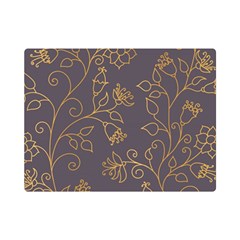 Seamless-pattern-gold-floral-ornament-dark-background-fashionable-textures-golden-luster Premium Plush Fleece Blanket (mini) by uniart180623