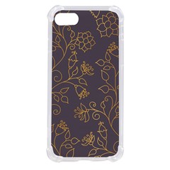 Seamless-pattern-gold-floral-ornament-dark-background-fashionable-textures-golden-luster Iphone Se by uniart180623