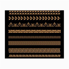 Set-antique-greek-borders-seamless-ornaments-golden-color-black-background-flat-style-greece-concept Small Glasses Cloth by uniart180623