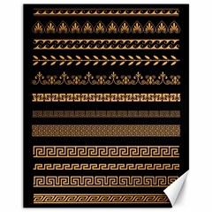 Set-antique-greek-borders-seamless-ornaments-golden-color-black-background-flat-style-greece-concept Canvas 11  X 14 