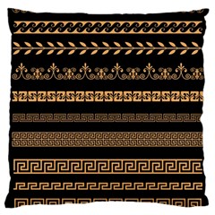 Set-antique-greek-borders-seamless-ornaments-golden-color-black-background-flat-style-greece-concept Large Cushion Case (two Sides) by uniart180623