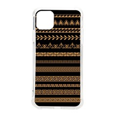 Set-antique-greek-borders-seamless-ornaments-golden-color-black-background-flat-style-greece-concept Iphone 11 Pro Max 6 5 Inch Tpu Uv Print Case by uniart180623