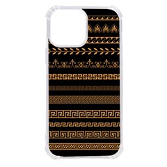 Set-antique-greek-borders-seamless-ornaments-golden-color-black-background-flat-style-greece-concept Iphone 13 Pro Max Tpu Uv Print Case