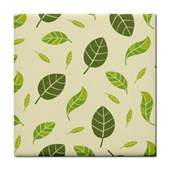 Leaf-spring-seamless-pattern-fresh-green-color-nature Tile Coaster by uniart180623