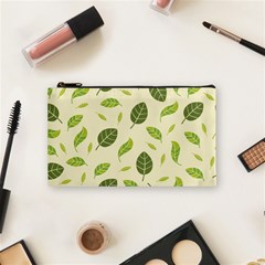 Leaf-spring-seamless-pattern-fresh-green-color-nature Cosmetic Bag (small) by uniart180623