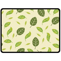 Leaf-spring-seamless-pattern-fresh-green-color-nature Fleece Blanket (large) by uniart180623