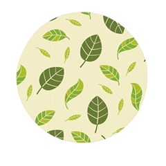 Leaf-spring-seamless-pattern-fresh-green-color-nature Mini Round Pill Box by uniart180623