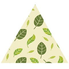 Leaf-spring-seamless-pattern-fresh-green-color-nature Wooden Puzzle Triangle by uniart180623