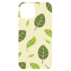 Leaf-spring-seamless-pattern-fresh-green-color-nature Iphone 14 Black Uv Print Case by uniart180623