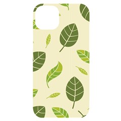 Leaf-spring-seamless-pattern-fresh-green-color-nature Iphone 14 Plus Black Uv Print Case by uniart180623