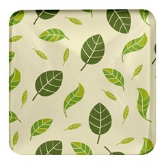 Leaf-spring-seamless-pattern-fresh-green-color-nature Square Glass Fridge Magnet (4 Pack) by uniart180623