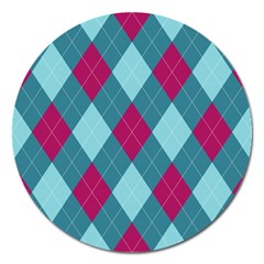 Argyle-pattern-seamless-fabric-texture-background-classic-argill-ornament Magnet 5  (round) by uniart180623