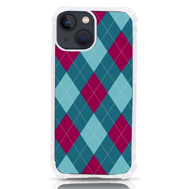 Argyle-pattern-seamless-fabric-texture-background-classic-argill-ornament iPhone 13 mini TPU UV Print Case