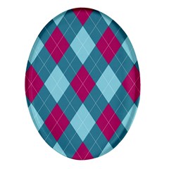 Argyle-pattern-seamless-fabric-texture-background-classic-argill-ornament Oval Glass Fridge Magnet (4 Pack)