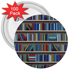 Bookshelf 3  Buttons (100 Pack) 