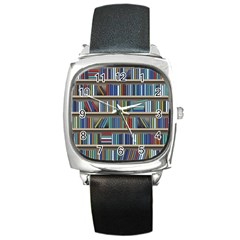 Bookshelf Square Metal Watch