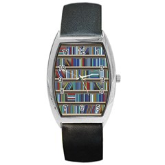 Bookshelf Barrel Style Metal Watch by uniart180623