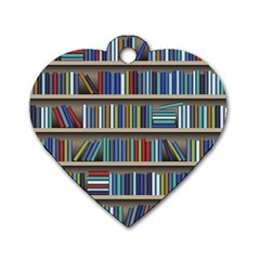 Bookshelf Dog Tag Heart (two Sides) by uniart180623