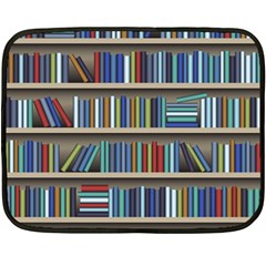 Bookshelf Two Sides Fleece Blanket (mini) by uniart180623