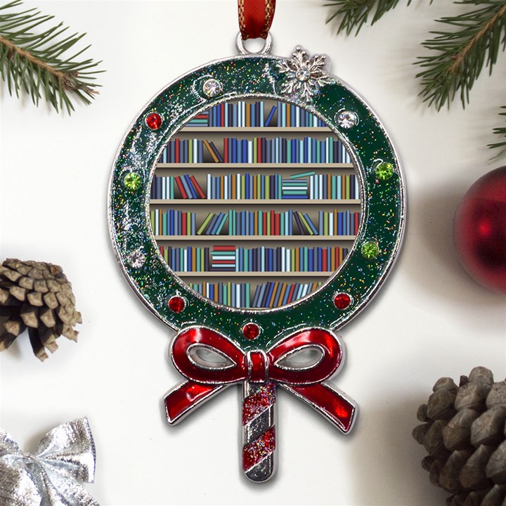 Bookshelf Metal X Mas Lollipop with Crystal Ornament