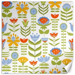 Seamless-pattern-with-various-flowers-leaves-folk-motif Canvas 12  X 12  by uniart180623