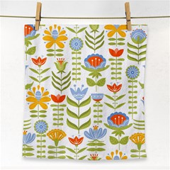 Seamless-pattern-with-various-flowers-leaves-folk-motif Face Towel by uniart180623