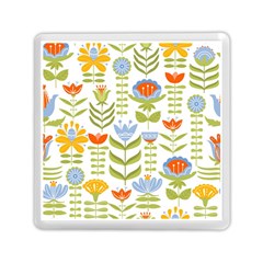 Seamless-pattern-with-various-flowers-leaves-folk-motif Memory Card Reader (square) by uniart180623