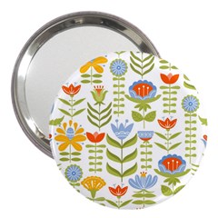 Seamless-pattern-with-various-flowers-leaves-folk-motif 3  Handbag Mirrors by uniart180623