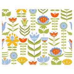 Seamless-pattern-with-various-flowers-leaves-folk-motif Two Sides Premium Plush Fleece Blanket (medium) by uniart180623