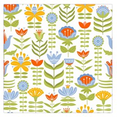 Seamless-pattern-with-various-flowers-leaves-folk-motif Square Satin Scarf (36  X 36 ) by uniart180623