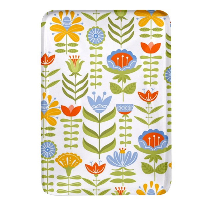 Seamless-pattern-with-various-flowers-leaves-folk-motif Rectangular Glass Fridge Magnet (4 pack)