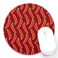 Chili-pattern-red Round Mousepad