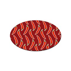 Chili-pattern-red Sticker (oval) by uniart180623