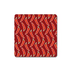 Chili-pattern-red Square Magnet