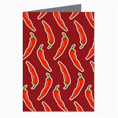 Chili-pattern-red Greeting Cards (pkg Of 8) by uniart180623