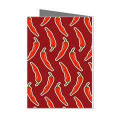 Chili-pattern-red Mini Greeting Cards (pkg Of 8)