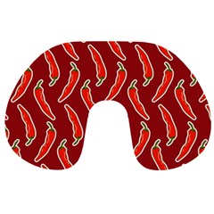 Chili-pattern-red Travel Neck Pillow by uniart180623