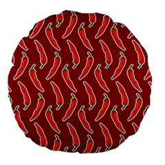 Chili-pattern-red Large 18  Premium Flano Round Cushions